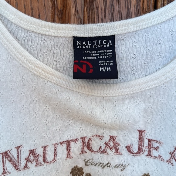 Nautica tank top. Ivory with emblem. EUC. Size women’s medium - Picture 2 of 3